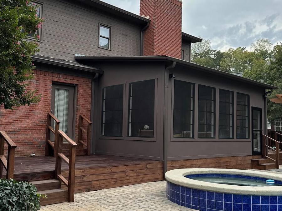 Screened porch addition